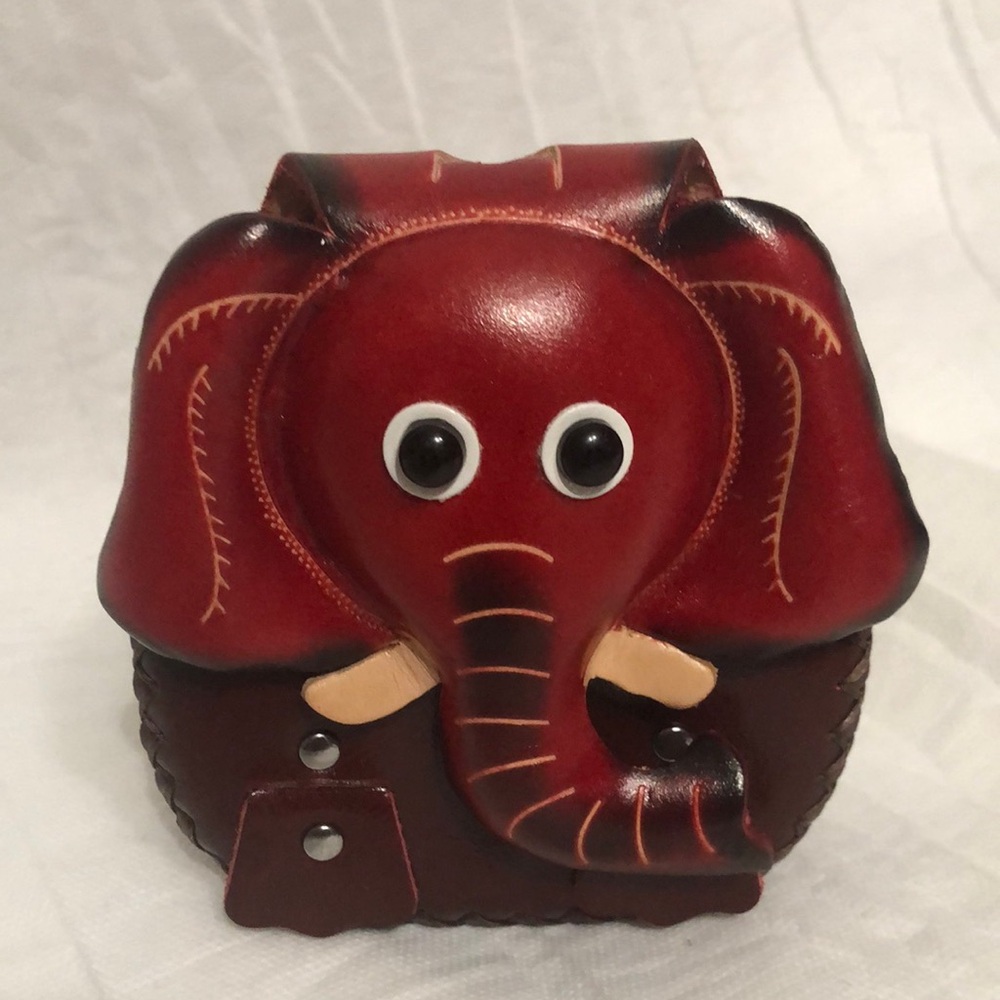 Leather Elephant Wristlet NWOT